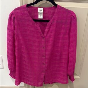 Cabi Technicolor Blouse Fuschia Pink Women’s Medium